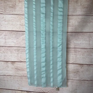 Vintage Light Blue Sheer Striped Italy Scarf Women's Hair Head Wrap Neck Tie - Picture 1 of 8