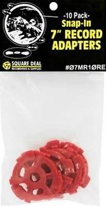 (1) 07MR10RE 7" Red Record Adapters Ten Pack Adaptors 45RPM Inserts Vinyl EP - Imagen 1 de 2
