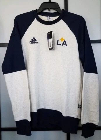 LA Galaxy adidas Culture Crew Sweatshirt - White/Navy Mens Size Small Cover