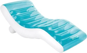 Intex Rockin' blau/weiß Vinyl Erwachsene aufblasbar Lounge Pool Schwimmer 74" L x 20" H x - Bild 1 von 5