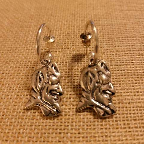 DUKE Blue Devils Silver Dangle Logo Charm Earrings by Seasons Jewelry Cover