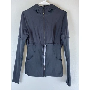 EUC Lululemon Sz 8? Dance Studio Hooded Accent Fabric Under Bust Drawstring Pcks - Picture 1 of 10