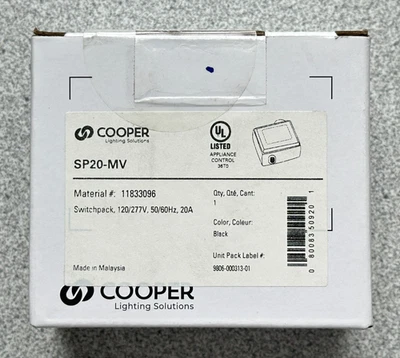 NEW Cooper Lighting SP20-MV Greengate Heavy Duty Switch Pack 20A 120/277V