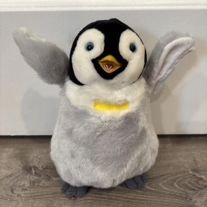 Happy Feet Movie Mumble 10 Zoll Plüschtier Pinguin Thinkway Toys Warner Bros grau - Bild 1 von 2