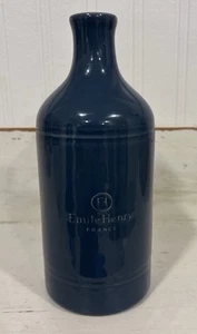 Emile Henry France Williams Sonoma Stoneware Blue Vase 7" - Picture 1 of 5