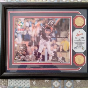 Ichiro WBC 2009 Final Photo Plaque Limited Edition w/ Gold Coins - From Japan - Picture 1 of 7