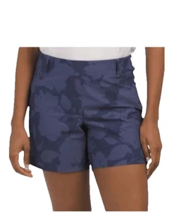 Spanx Women's Sunshine Short 6 Floret Navy UPF 50+ Size L New - Picture 1 of 13