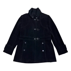 KENNETH COLE Wool Blend Luxury Business Casual Black Pea Coat Jacket Womens 16  - Bild 1 von 9