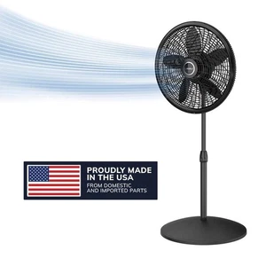 Lasko Cyclone 18" 3-Speed Oscillating Pedestal Fan,Black,Adjustable Height, Tilt - Picture 1 of 12
