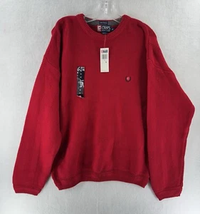 Chaps Ralph Lauren Rojo Manga Larga Algodón Suéter Hombre Mediano NUEVO NUEVO CON ETIQUETAS - Imagen 1 de 8