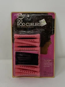 Vintage Goody 20 Rod Curlers & Fasteners NOS Pink 420/3 Made in USA 1973 5/16" - Picture 1 of 3