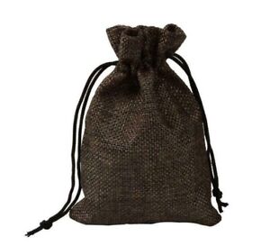 5x Natural Linen Pouch Drawstring Bag Burlap Jute Sack Jewelry Gift Bags 13x18cm