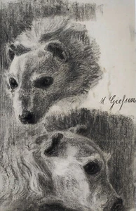 Kliefert-Gießen, Mathilde (1887 Pries bei Kiel – 1978 Stralsund) "Hundestudie" - Bild 1 von 8