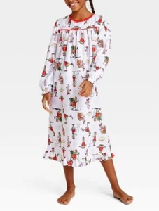 Girls Dr. Seuss The Grinch One Piece Nightgown Pajamas Shirt Christmas XS S M L - Picture 1 of 6