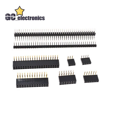 Pin Header 2.54mm Single/Double Row Right Angle Male/Female 3-40Pin for Arduino - Image 1 of 3