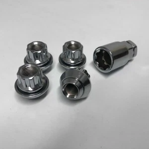4 x Chrome Open Ford Locking Wheel Nuts fits Ford Puma OEM Genuine Alloys - Picture 1 of 3