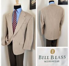 Bill Blass Cashmere Blazer Men 44L Sport Coat Tan Casual Jacket Preppy Beige