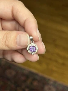 Zarter Amethyst Sterlingsilber Anhänger - Bild 1 von 7