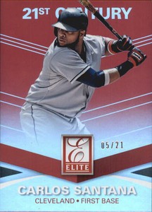2015 Elite 21st Century Red #150 Carlos Santana /21
