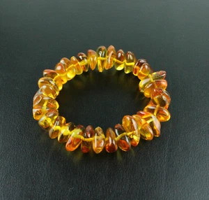 Verdaderos Ámbar Pulsera Sobre Goma Naturliche Ámbar De Luthuania Unisex Regalo - Imagen 1 de 3