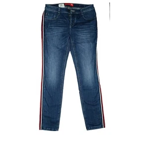 Street One Pantalones Vaqueros Skinny Stretch 34 S W26 L30 Azul Usado Look Rayas - Imagen 1 de 5