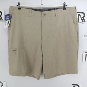 NWT Mens Haggar In Motion Performance Golf Shorts Size 42 Stretch Med Khaki Tech - Picture 1 of 7