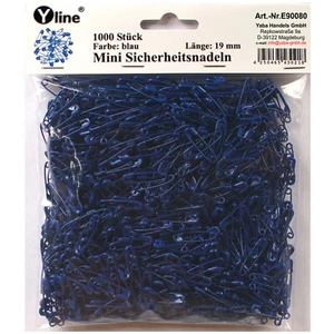 1000 Mini Sicherheitsnadeln blau matt ca. 19 mm, Sicherheits- Nadeln, E90080 - Bild 1 von 2