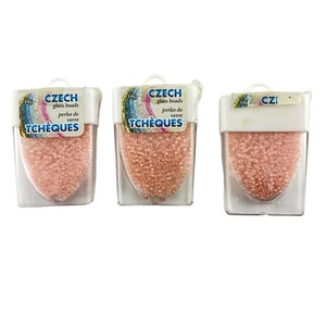 Czech Glass Seed Beads Peach Luster 11/0 10 GRM Lot of 3 .8oz each - Picture 1 of 4