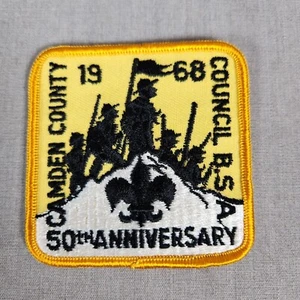 Parche 1968 del Consejo del Condado de Camden BSA del 50 aniversario Nueva Jersey Boy Scouts de 3" - Imagen 1 de 2
