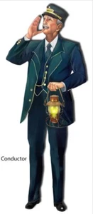 DECORACIÓN FIESTA FERROCARRIL | Letrero conductor tren | Corte láser con soporte - Imagen 1 de 3