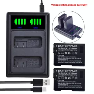 Battery or charger for Nikon EN-EL14 D3100 D3200 D3300 D3400 D5100 D5200 D5300 - Picture 1 of 46