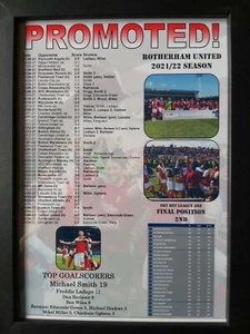 Rotherham United 2022 League One runners-up - Rotherham promoted - framed print - Picture 1 of 2