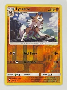 Pokémon JCC Lycanroc Burning Shadows 76/147 holo inverso raro inglés 2017 casi nuevo - Imagen 1 de 2