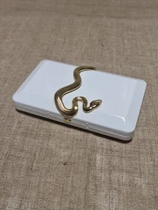 Bolso de Mano Kilian Paris The Dawn Art Deco Metal Blanco Serpiente Dorada Ojo de Swarovski - Imagen 1 de 14