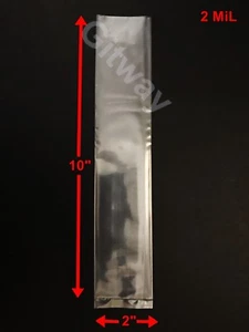 2 x 10"  Clear Plastic Poly LDPE Bags Lay Open Top Flat 2x10" 2 MiL 100 500 1000 - Picture 1 of 6