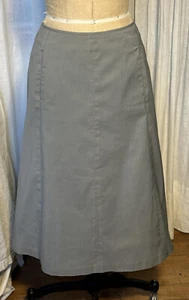Theory Womens Grey Woven Cotton Blend Midi Skirt Sz 8 pre-owned  - Picture 1 of 9