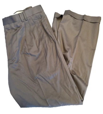 Pantalones de vestir vintage Louis Raphael para hombre gris marrón plisado 38x31 100 % lana Foto 1 de 4