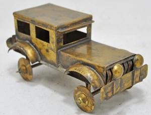 Vintage Messing Spielzeug Auto Modell Figur Original Alt Handgefertigt - Picture 1 of 8