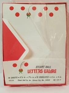 Stuart Hall Letters Galore Red Polka Dot Lady Bug Stationary 14 Sheets - Picture 1 of 5