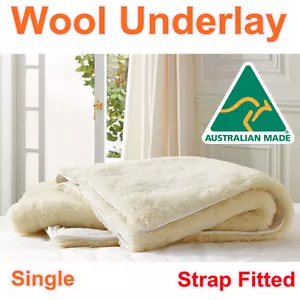 Aus Made Single Size Luxury 100% Pure Wool Underlay/Underblanket/Mattress Topper - Picture 1 of 1