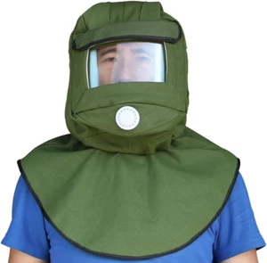 Sandstrahlhaube Kappe, Canvas Schal Sandstrahler Schutzausrüstung Maske Anti-Staub - Bild 1 von 12