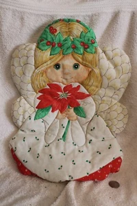 Vintage hand made angel Figurine from printed fabric - Picture 1 of 2