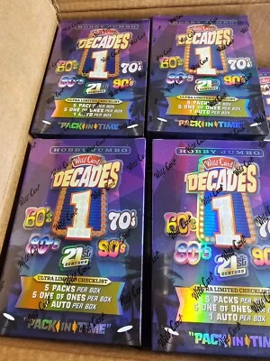 2024 Wild Card Decades Sealed Hobby Box - Four 1/1's & One 1/1 Auto - 5 Packs - Image 1 of 4