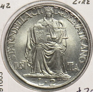 Vatican 1942 2 Lire 491603 combine shipping - Picture 1 of 2