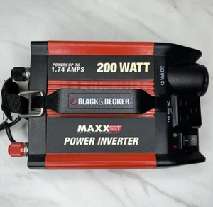 Black & Decker Maxx SST DC To AC Power Inverter 200 Watt 1.74 Amps Mod VEC1045BD - Picture 1 of 5