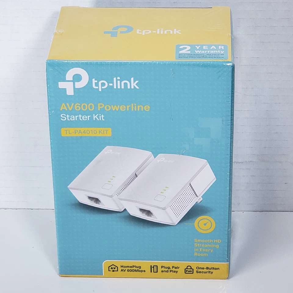 TP Link TL-PA4010 AV600 600Mbps Nano Powerline Ethernet Adapter Starter Kit New - Image 1 of 4