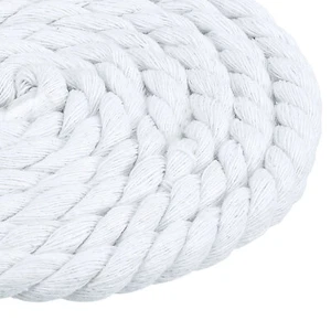 Twisted Cotton Rope, 12mm x 11Yards 3 Strand Twisted Cotton String (White) - Picture 1 of 6