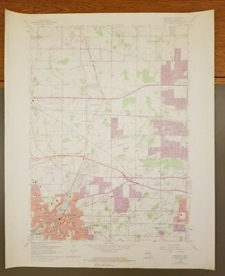 Оригинальная винтажная топографическая карта Waukesha, Wisconsin 1971 USGS 27 дюймов x 22 дюйма - Изображение 1 из 4