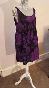 KIMCHI AND BLUE Pure silk short dress purple/black size M (40" Bust) - Picture 1 of 8