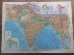 1942 Vintage John Bartholomew Atlas Map 20” India - Picture 1 of 1
